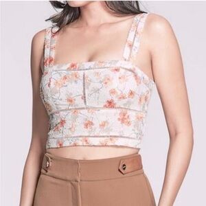 Marciano - Floral Garden Crop Bustier Tank Top